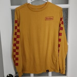 Dickies Mustard Long Sleeve with Red Checkered Design